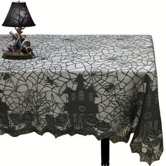 Halloween Tablecloth Gothic Lace Spider Web Table Cover