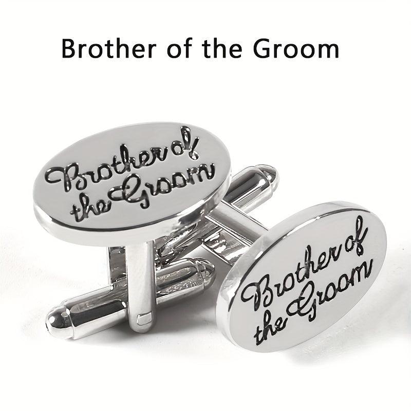 Wedding Lettering Cufflinks Groom & Family French Minimalist Clothing Accessorie