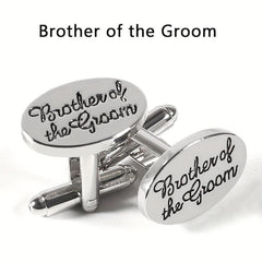 Wedding Lettering Cufflinks Groom & Family French Minimalist Clothing Accessorie