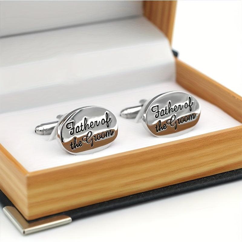 Wedding Lettering Cufflinks Groom & Family French Minimalist Clothing Accessorie