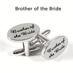 Wedding Lettering Cufflinks Groom & Family French Minimalist Clothing Accessorie