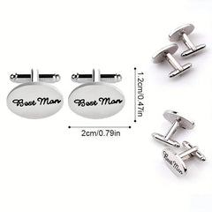Wedding Lettering Cufflinks Groom & Family French Minimalist Clothing Accessorie