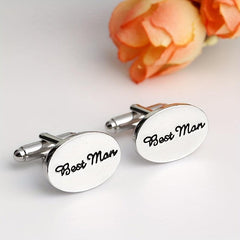 Wedding Lettering Cufflinks Groom & Family French Minimalist Clothing Accessorie