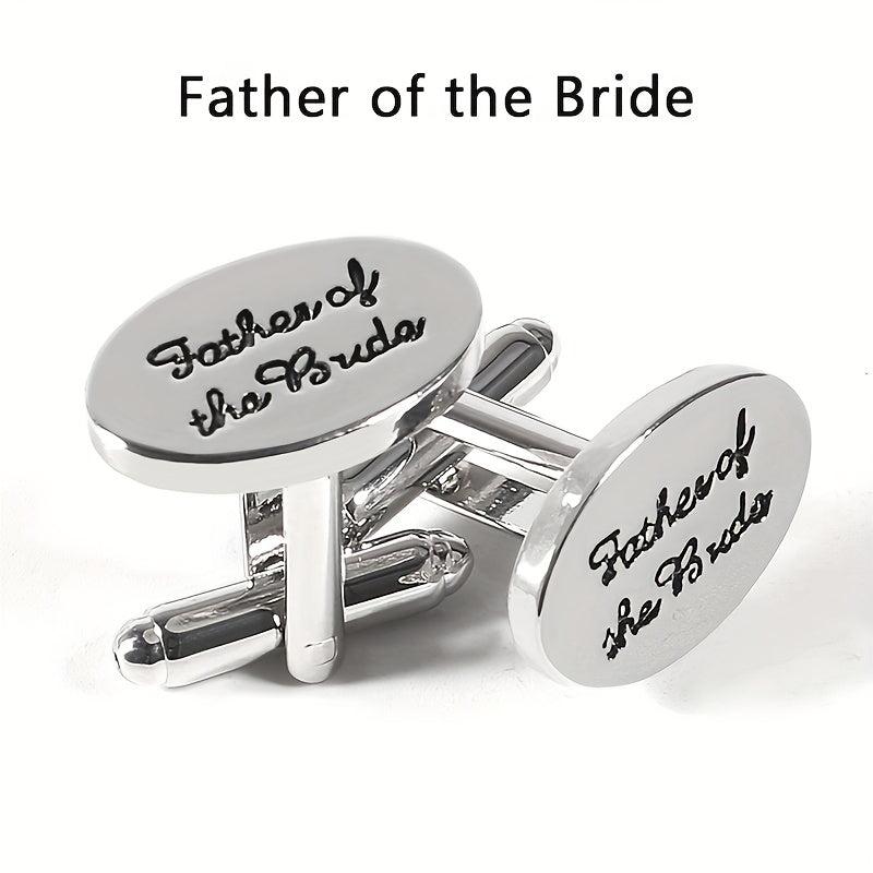Wedding Lettering Cufflinks Groom & Family French Minimalist Clothing Accessorie