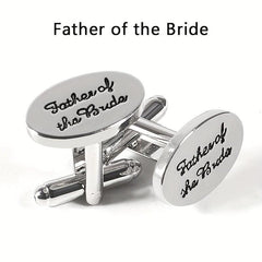 Wedding Lettering Cufflinks Groom & Family French Minimalist Clothing Accessorie
