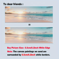 Wave Beach Sunset Canvas Poster Modern Wall Painting