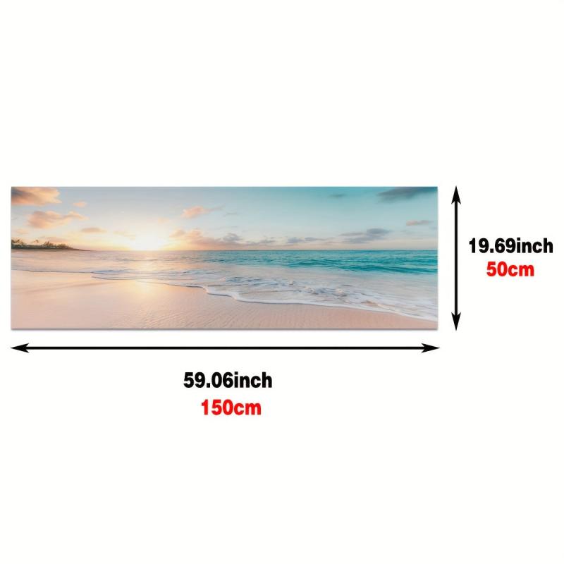 Wave Beach Sunset Canvas Poster Modern Wall Painting