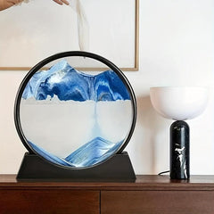 Moving Sand Art Picture 8inch 3D Dynamic Sand Art Round Glass Quicksand Painting