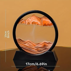 Moving Sand Art Picture 8inch 3D Dynamic Sand Art Round Glass Quicksand Painting