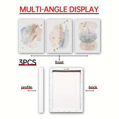 3pcs Abstract Art Canvas Prints Nordic Pink Marble Plant Leaf Patterns