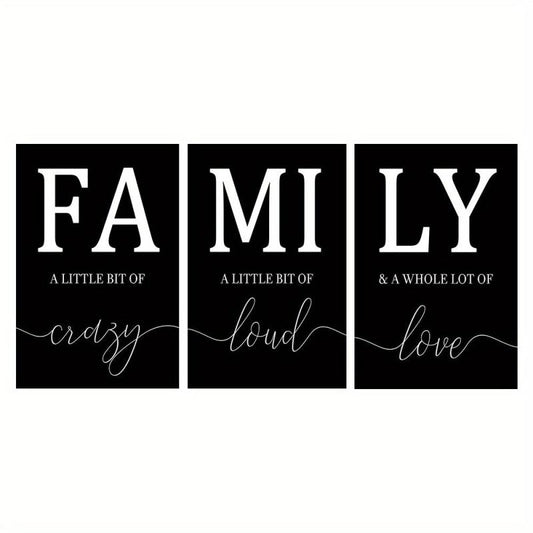 3pcs Family Quote Wall Poster Canvas Painting Home Decor