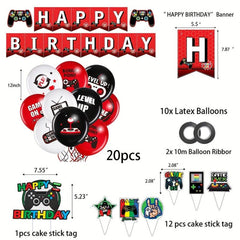 Birthday Party Balloon Set Pull Flag Cake Insert Decoration Supplies