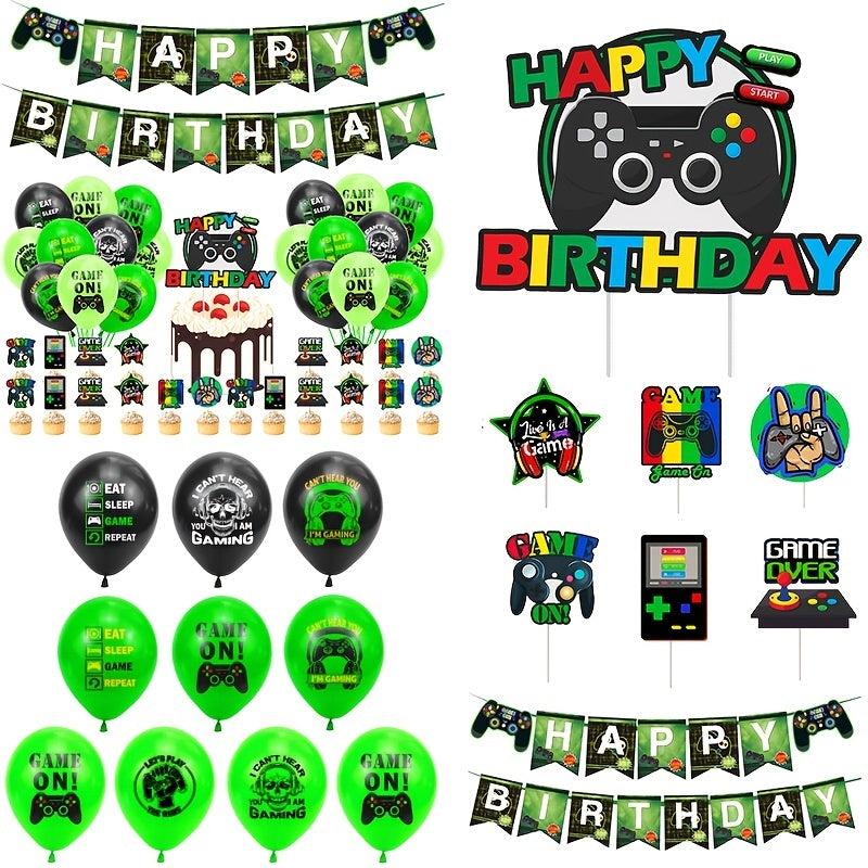 Birthday Party Balloon Set Pull Flag Cake Insert Decoration Supplies