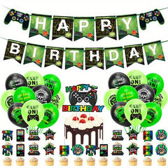 Birthday Party Balloon Set Pull Flag Cake Insert Decoration Supplies