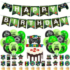 Birthday Party Balloon Set Pull Flag Cake Insert Decoration Supplies