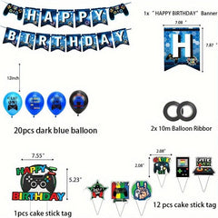 Birthday Party Balloon Set Pull Flag Cake Insert Decoration Supplies