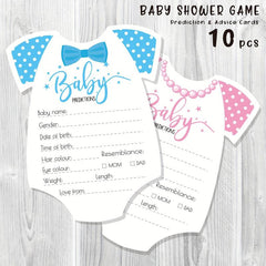 10pcs Baby Shower Game Cards Predictions & Advice Baby Shower Decorations