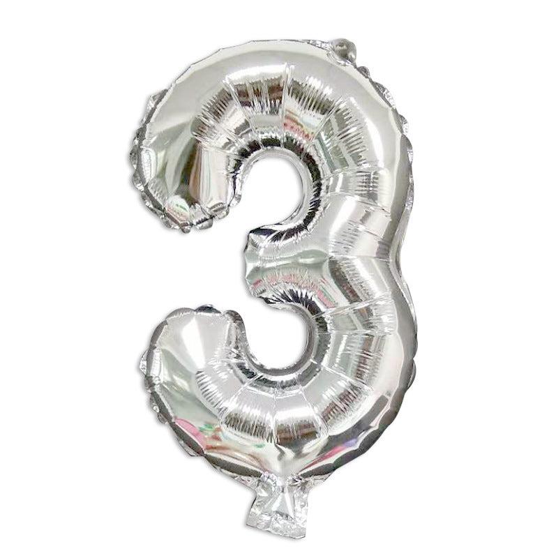 16 Silver Number Balloon Holiday Decoration Home Party Balloon