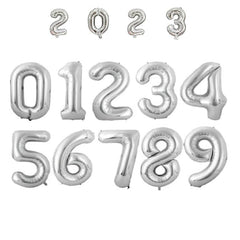 16 Silver Number Balloon Holiday Decoration Home Party Balloon