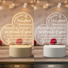 Acrylic Night Light with Base - Perfect Gift for Daughter