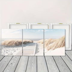 3pcs Framed Coastal Beach Canvas Art 30x39 - Office Wall Decor