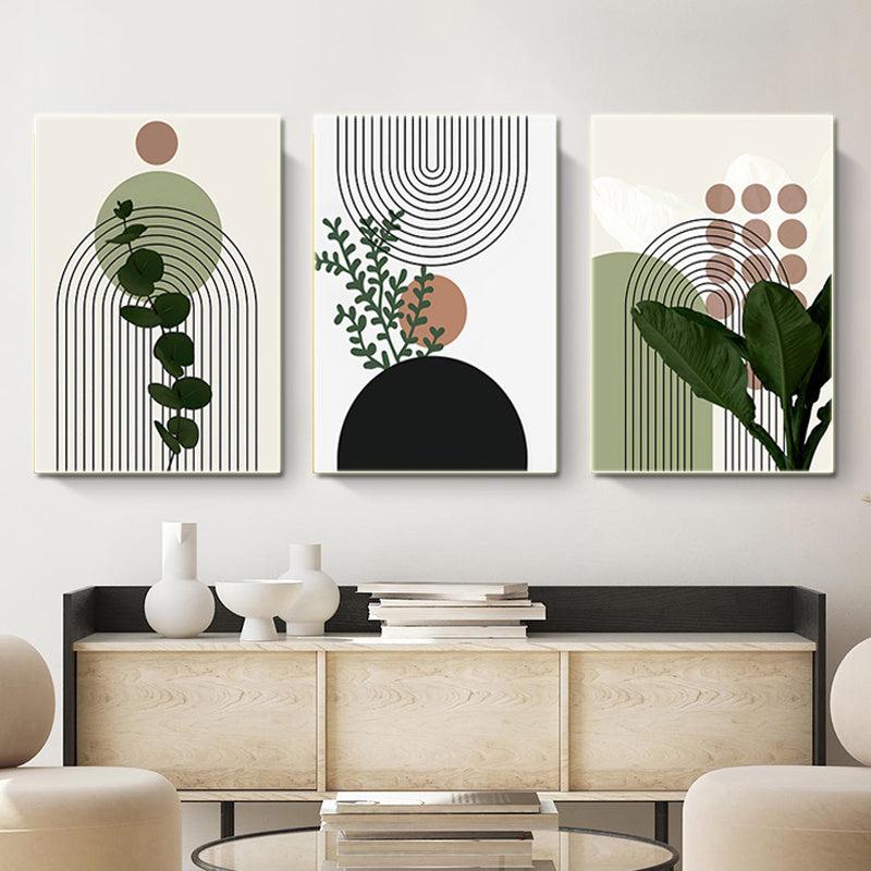 3pcs Geometry HD Canvas Art Poster Fresh Plant Art Decor Painting