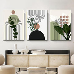3pcs Geometry HD Canvas Art Poster Fresh Plant Art Decor Painting
