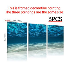 3pcs Modern Nordic Canvas Paintings Sea & Underwater Scenery
