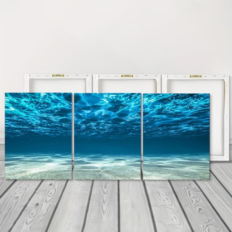 3pcs Modern Nordic Canvas Paintings Sea & Underwater Scenery