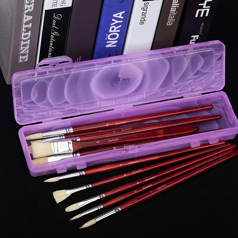 11pcs Professional Paint Brush Set Superior Hog Bristle Paint Brushes
