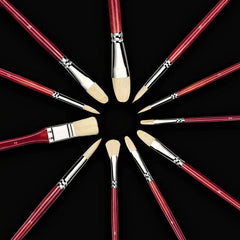 11pcs Professional Paint Brush Set Superior Hog Bristle Paint Brushes