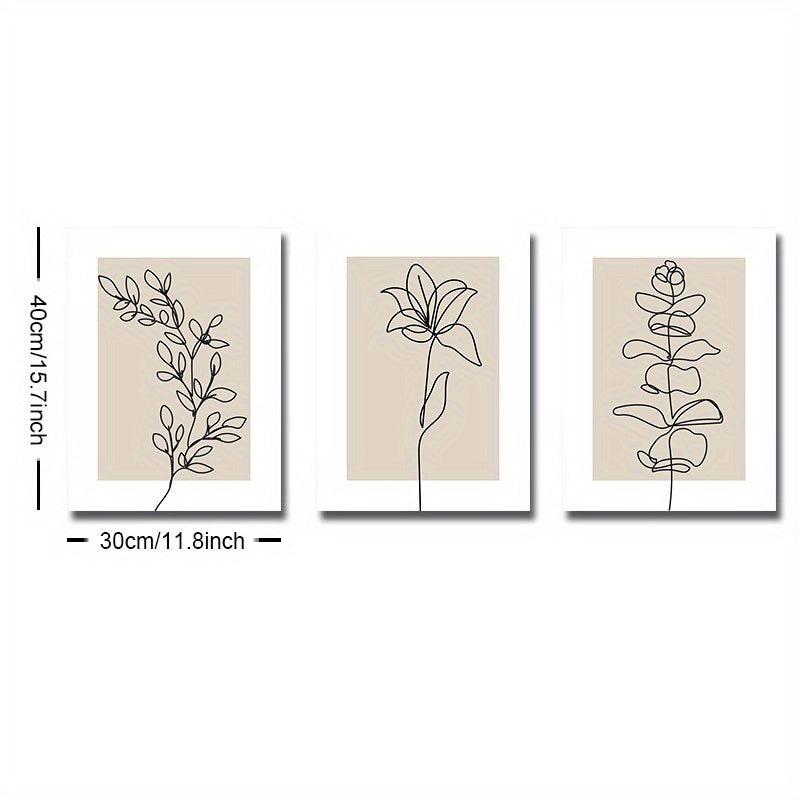 Boho Art Paintings Line Drawing Plant Canvas Poster Abstract Wall Picture