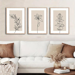 Boho Art Paintings Line Drawing Plant Canvas Poster Abstract Wall Picture