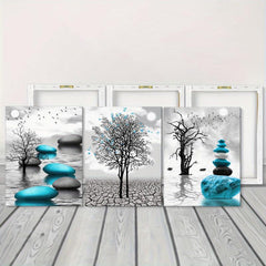 3pcs Minimalist Style Canvas Paintings Landscape Wall Art Decor