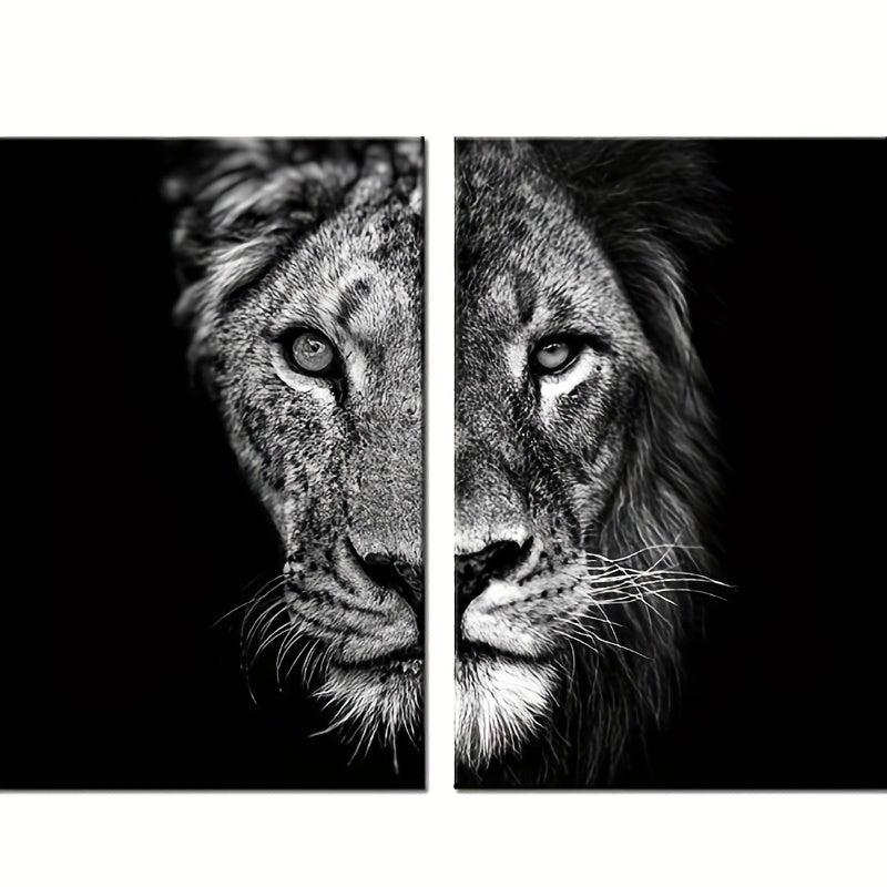 2pcs African Lion Wall Poster Canvas Painting 15.7x23.6in 40cmx60cm