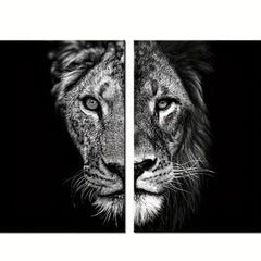 2pcs African Lion Wall Poster Canvas Painting 15.7x23.6in 40cmx60cm
