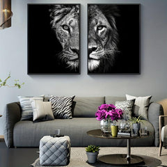 2pcs African Lion Wall Poster Canvas Painting 15.7x23.6in 40cmx60cm