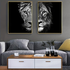 2pcs African Lion Wall Poster Canvas Painting 15.7x23.6in 40cmx60cm