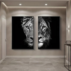 2pcs African Lion Wall Poster Canvas Painting 15.7x23.6in 40cmx60cm