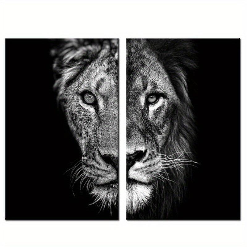 2pcs African Lion Wall Poster Canvas Painting 15.7x23.6in 40cmx60cm