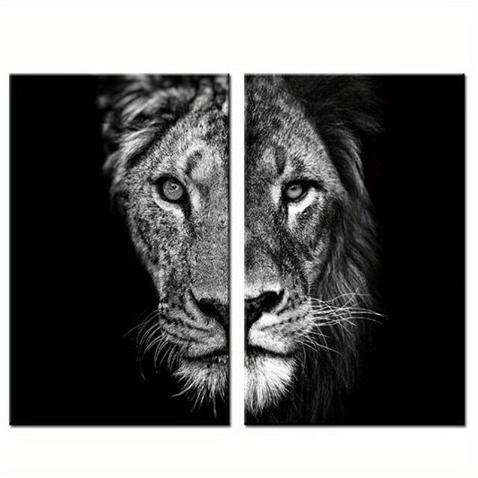 2pcs African Lion Wall Poster Canvas Painting 15.7x23.6in 40cmx60cm