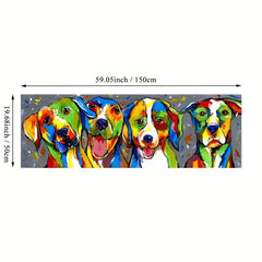 Vibrant Dogs Canvas Paintings for Kids Room Decoration