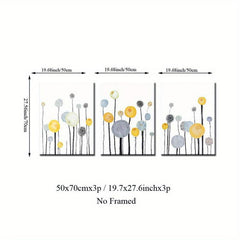 3pcs Dandelion Canvas Art Posters Cartoon Painting for Kids Bedroom Decor