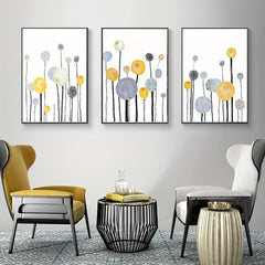 3pcs Dandelion Canvas Art Posters Cartoon Painting for Kids Bedroom Decor