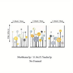 3pcs Dandelion Canvas Art Posters Cartoon Painting for Kids Bedroom Decor