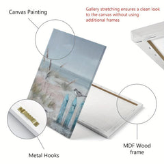 3pcs Abstract Beach and Sea View Canvas Paintings