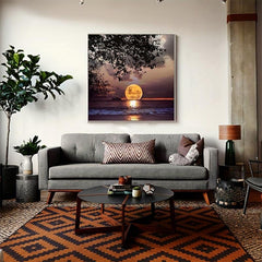 Sea Sunset Canvas Painting for Home Decor