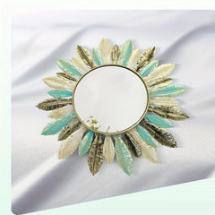 3D Feather Mirror Wall Hanging Wall Decor Living Room Bedroom Bathroom