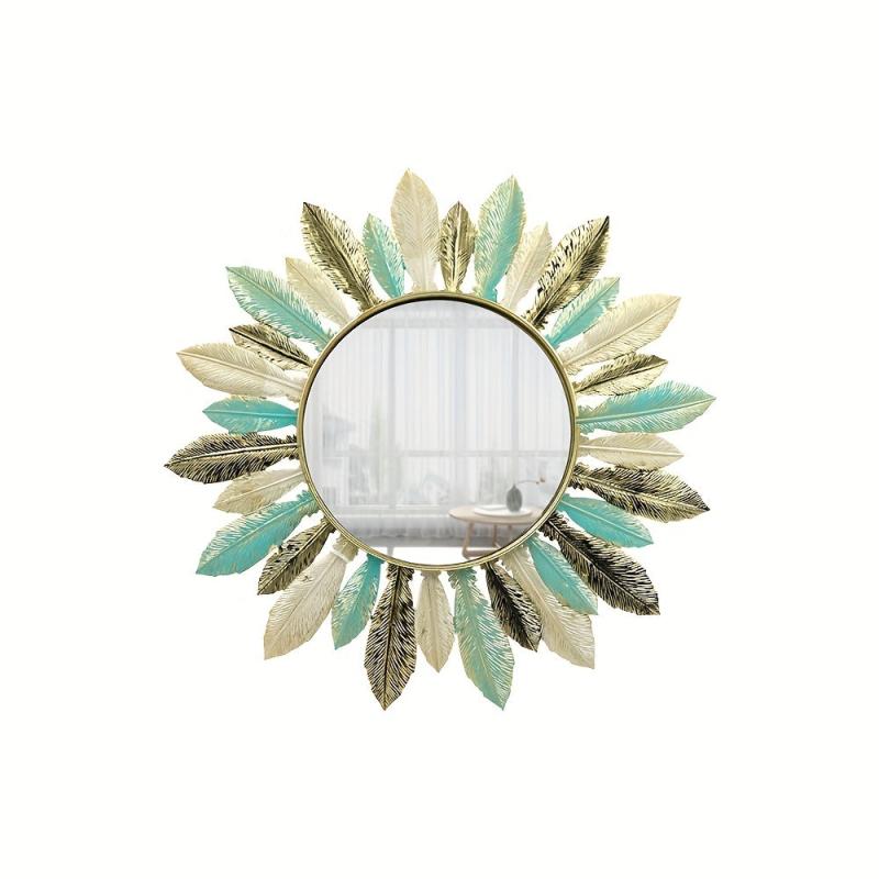 3D Feather Mirror Wall Hanging Wall Decor Living Room Bedroom Bathroom