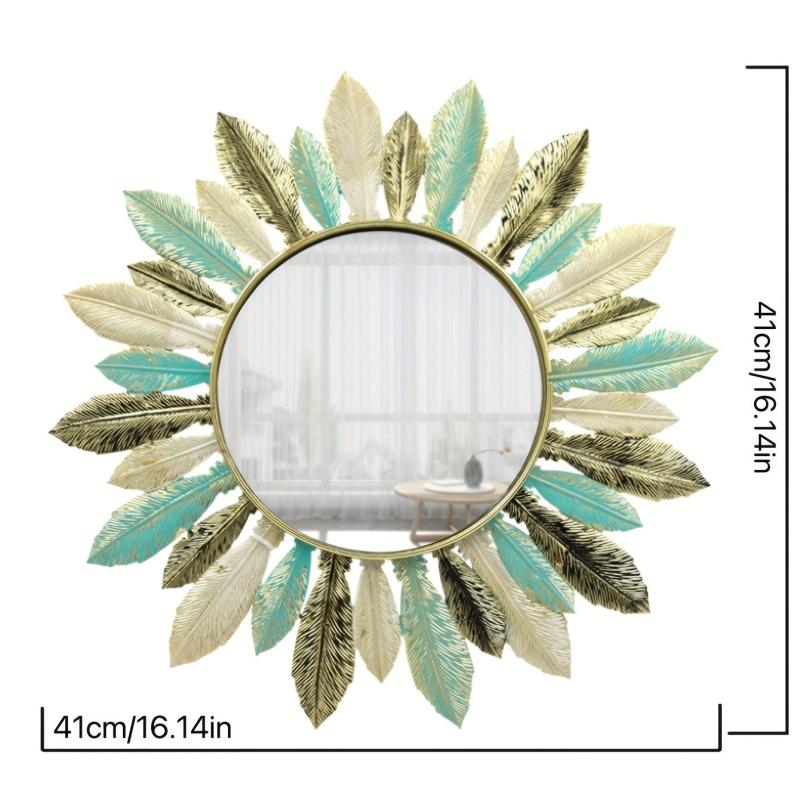 3D Feather Mirror Wall Hanging Wall Decor Living Room Bedroom Bathroom